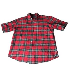 Polo Ralph Lauren vintage red plaid short sleeve button down men’s shirt | XL